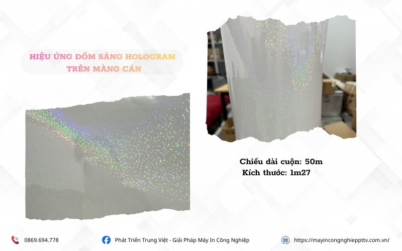 Quy cách sản phẩm màng cán 7 màu đốm sáng 